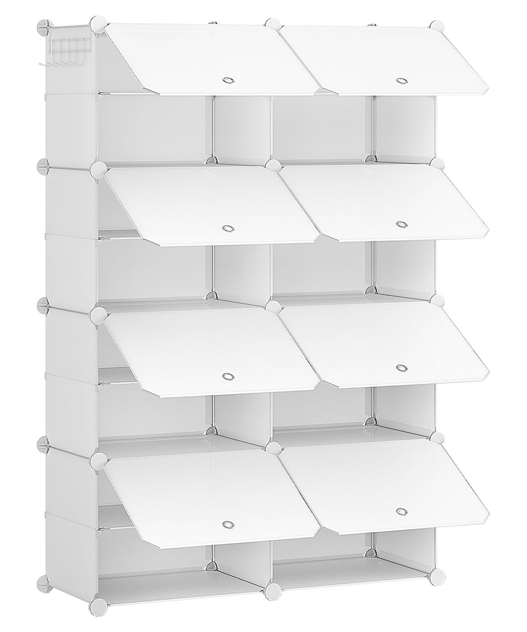 HOOBRO Schuhregal mit 8 Fächern, Schuhschrank, für 32 Paar Schuhe, 40 x 30 x 30 cm pro Fach, schmal,