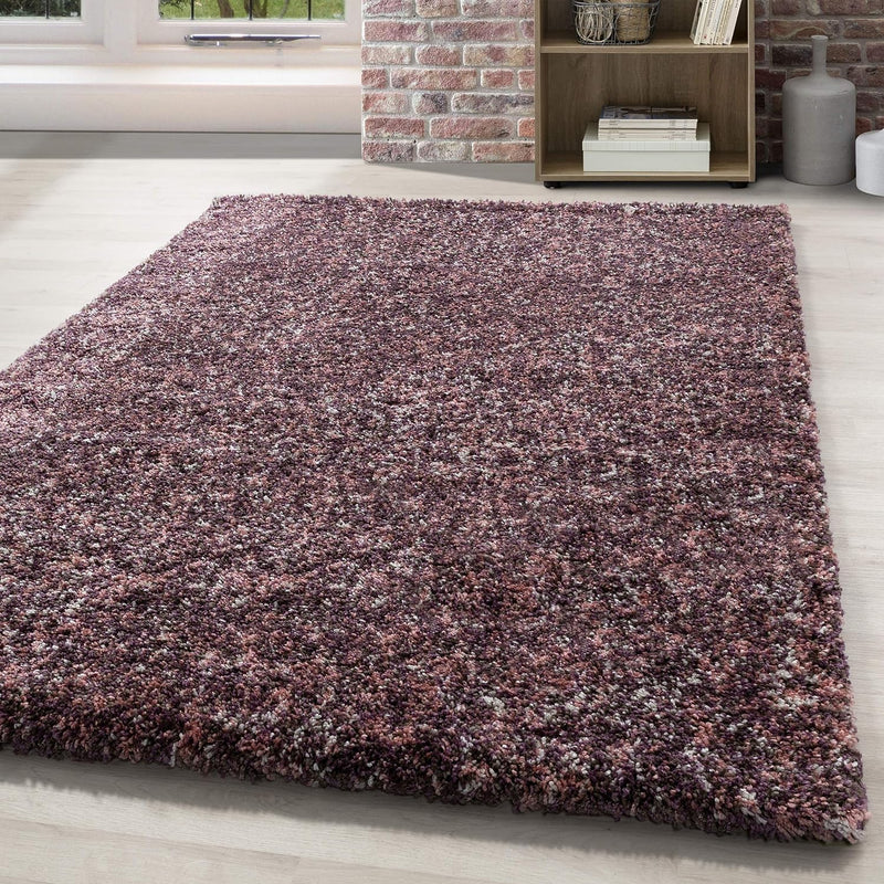 HomebyHome Teppich Wohnzinmer Shaggy Hochflor Rosa 200x290 cm Einfarbig Design - 200x300 Flauschiger