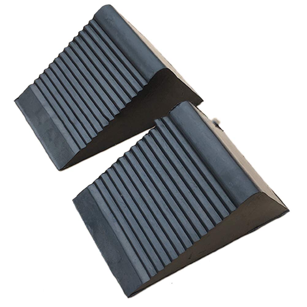 Yardwe 2 STÜCKE Tragbare Gummi bremskeile Auto Rad Stopper Rad Keile für LKW Fahrzeug (schwarz)