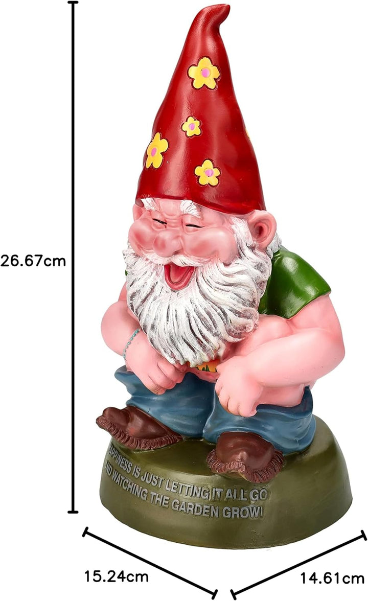 Pacific Giftware Gartenzwerg Figur Hippie Macht in den Garten 28 cm | Garten Zwerg Statue lustig wit