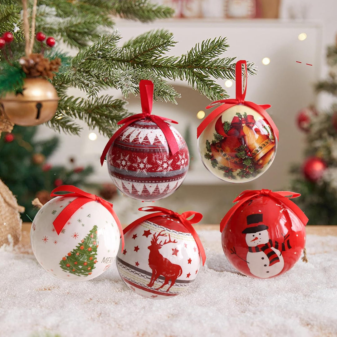 6er Set Christbaumkugel Nostalgie Christmas Tree Decoration Ball Weihnachtsdekorative Plastikkugeln
