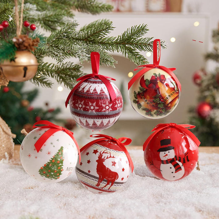 6er Set Christbaumkugel Nostalgie Christmas Tree Decoration Ball Weihnachtsdekorative Plastikkugeln