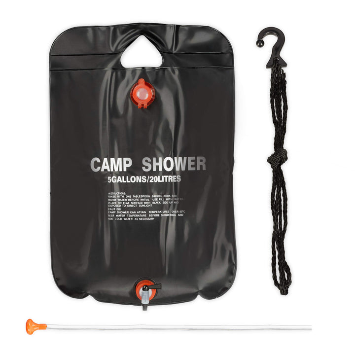 Relaxdays Campingdusche 20 l, Solardusche Camping, zum Aufhängen, faltbar, mit Handbrause, Mobile Au