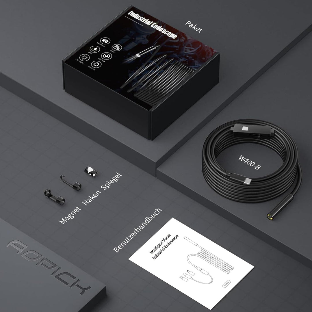 Endoskopkamera mit Licht, 1080P HD Endoskop-Kamera Handy mit Licht Wasserdichtes Ip67 Kein WLAN Erfo