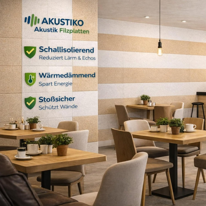 AKUSTIKO Akustikpaneele Selbstklebend 120x60cm - 4 Stück Weiss Akustik Wandpaneele Schallschutz &amp; Ra