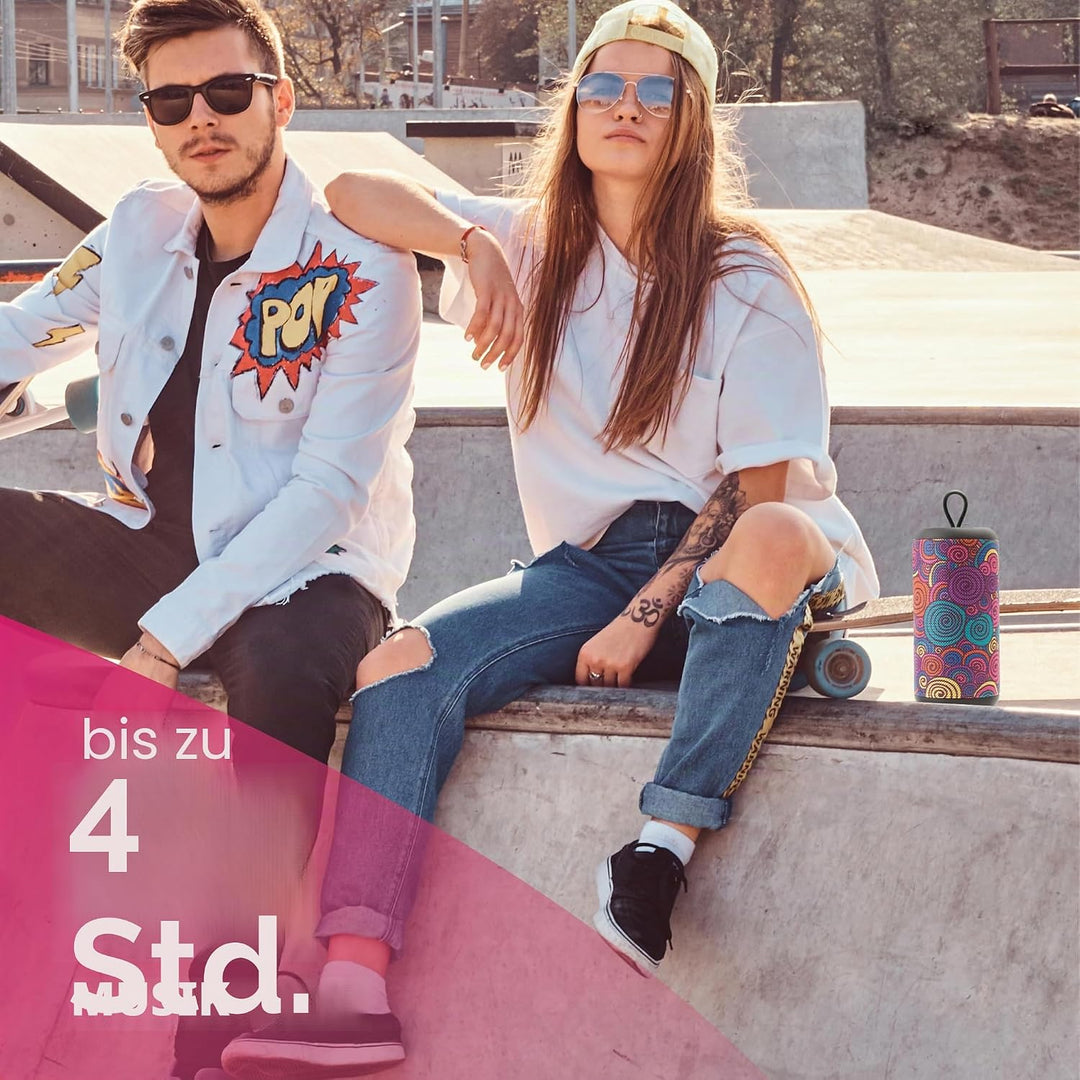 Music Sound | Vertikaler Speaker | Bluetooth 5.0 Outdoor Lautsprecher - 5 Watt Leistung - Playtime 4