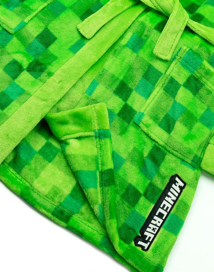 Minecraft-Dressingkleid Pixelated Creeper Gamer Geschenk Jungen Bademantel 7-8 Jahre Grã¼n, 7-8 Jahr
