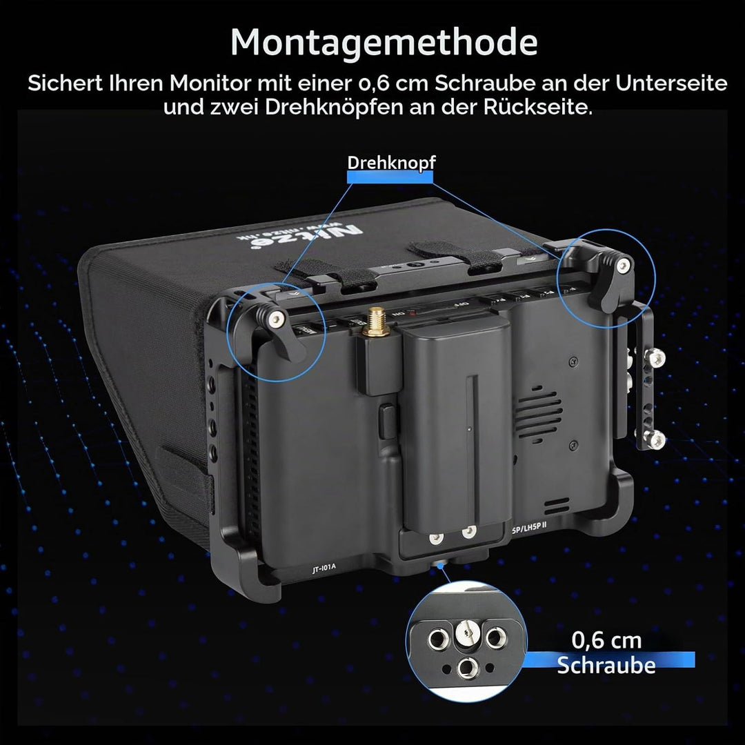 Nitze Cage Käfigs für PortKeys LH5P / LH5P II 5,5" Monitor mit Sonnenblende - JT-I01B