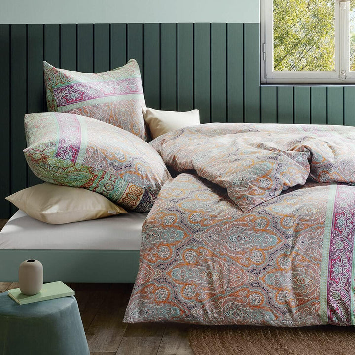 fleuresse Mako-Satin Bettwäsche Modern Classic Dilbeek Mint 1 Bettbezug 155 x 220 cm + 1 Kissenbezug