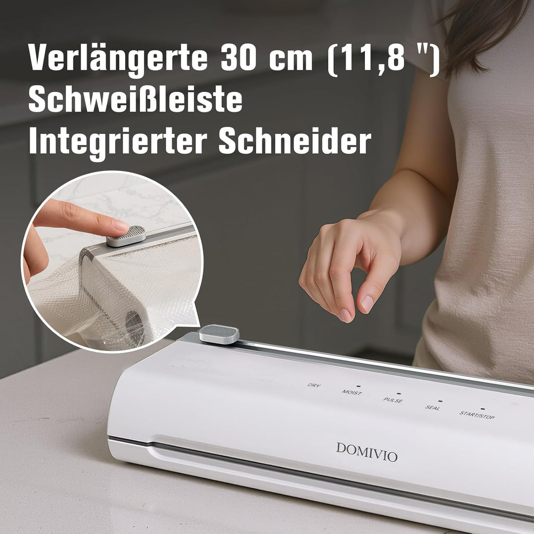 Vakuumiergerät für Lebensmittel – 65 kPa Saugkraft, Trocken & Feucht, Mit Cutter, Touch-Bedienung, A