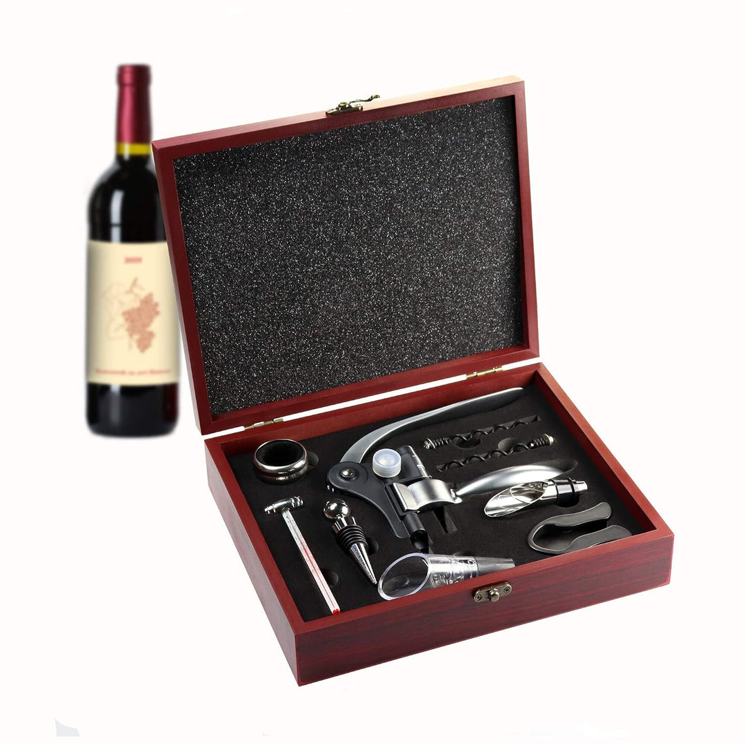 AMAVEL Wein Sommelier Set (10-teilig): Das perfekte Wein Geschenk mit Korkenzieher als Weinöffner, W