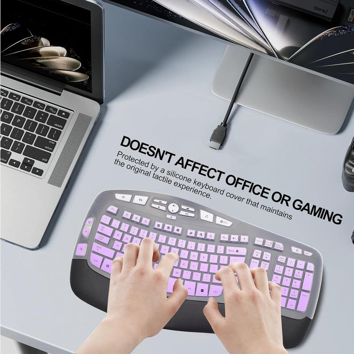 Tastaturabdeckung für Logitech K350 MK550 MK570 kabellose ergonomische Tastatur, Silikon-Tastatur-Sc