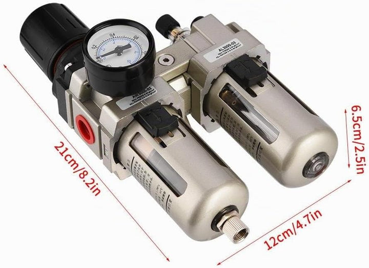 Yosoo Health Gear Wartungseinheit Druckluft 3/8" öler wasserabscheider, Luftfilterregler, AC3010-03