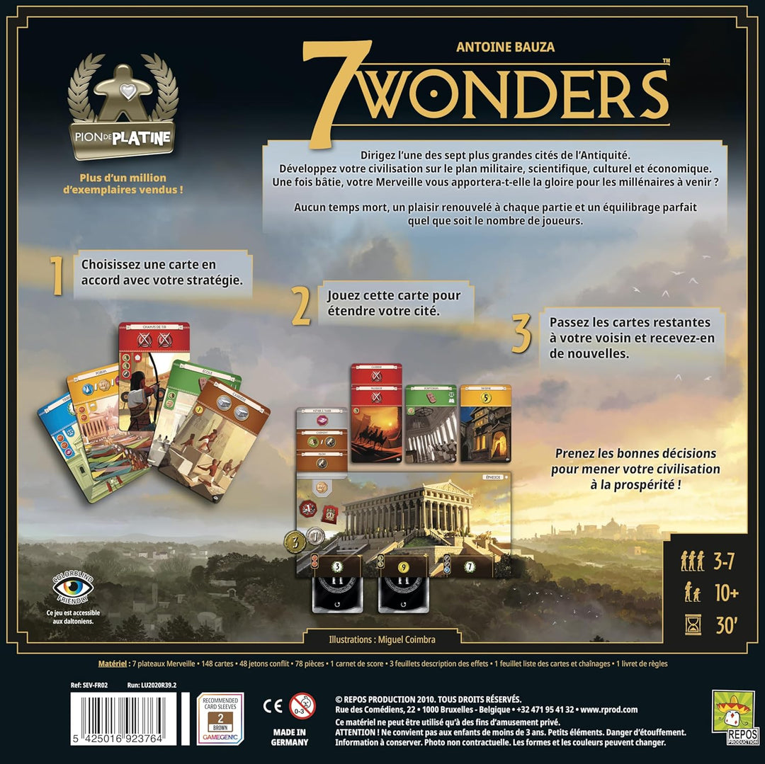 ASMODEE 7 Wonders, neue Version 2020, Unbox Now, Partyspiel, ab 10 Jahren, 3 bis 7 Spieler, 30 Minut