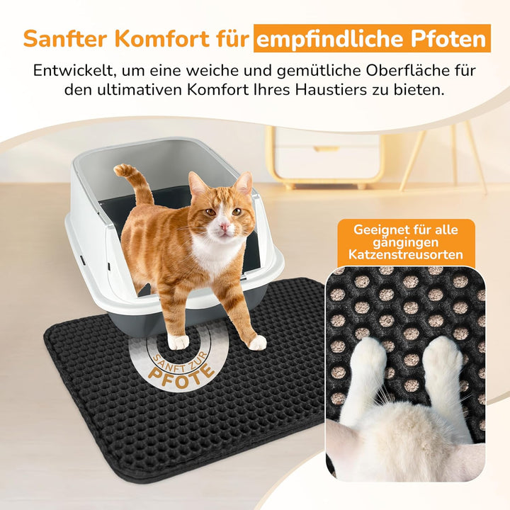 Katzenklo Matte 90x76cm Schwarz, Katzenstreu Matte, Katzenmatte Katzenklo, Katzentoiletten & Zubehör