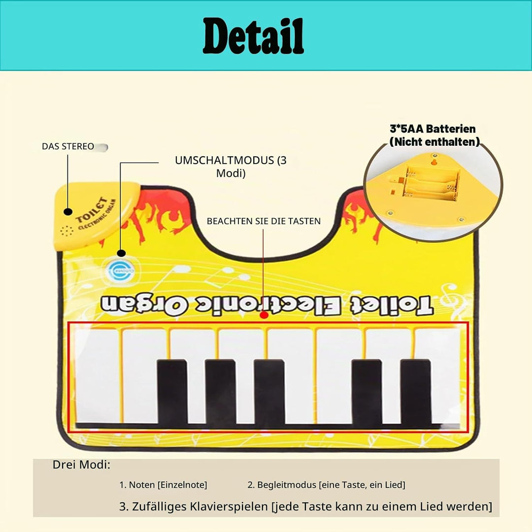 Toiletten Piano Matte, Toiletten Klavier Bodenmatte - Klavier Bodenmatte Mit Klavierklang, Toilet El