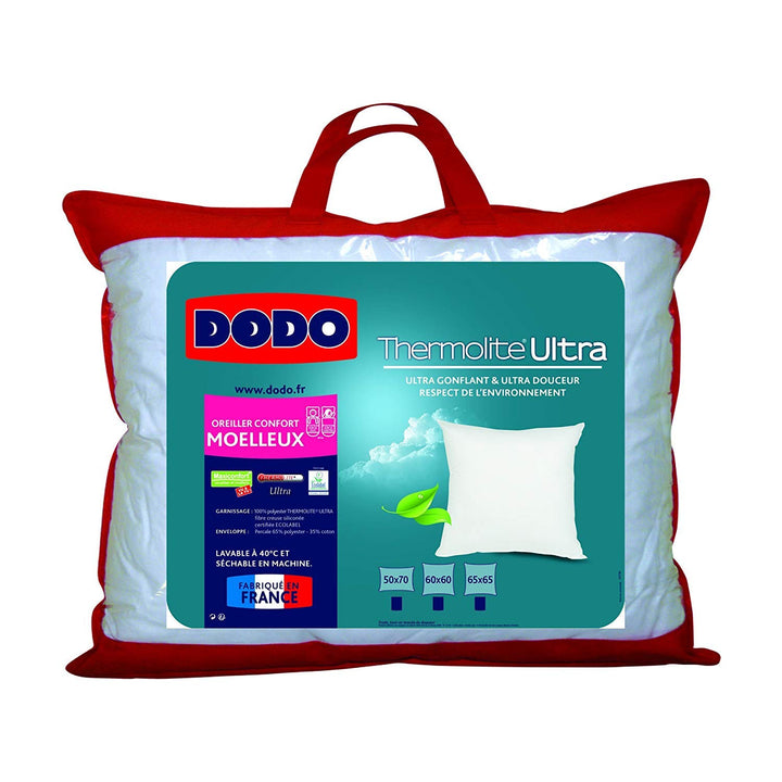 Dodo OREILLER MOELLEUX Kopfkissen, 100% Polyester Thermolite Ultra – silikonisierte Hohlfaser, Zerti