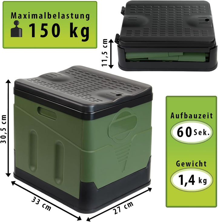 Montafox Faltbare Campingtoilette max 150 kg Mobile Toilette WC Klapptoilette Trockentoilette 12 Toi