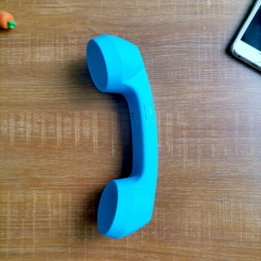 kabellose Retro-Telefonhörer Kopfhörer Bluetooth für EIN Handy mit bequemem Anruf, Blau, Blau