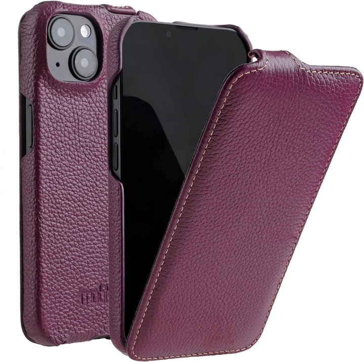 Mobiskin Hülle passend für Apple iPhone 14 (6,1 Zoll), Handyhülle mit beschichtetem Leder, Case, Sch