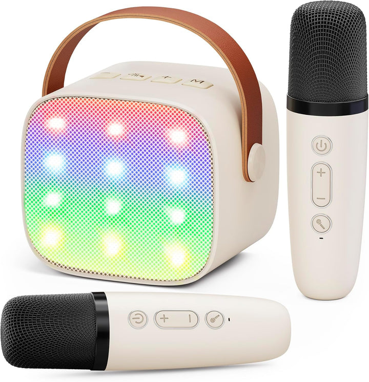 Karaoke Maschine Kinder Spielzeug Geschenke für Mädchen Mini Karaoke Maschine mit 2 Mikrofonen Tragb