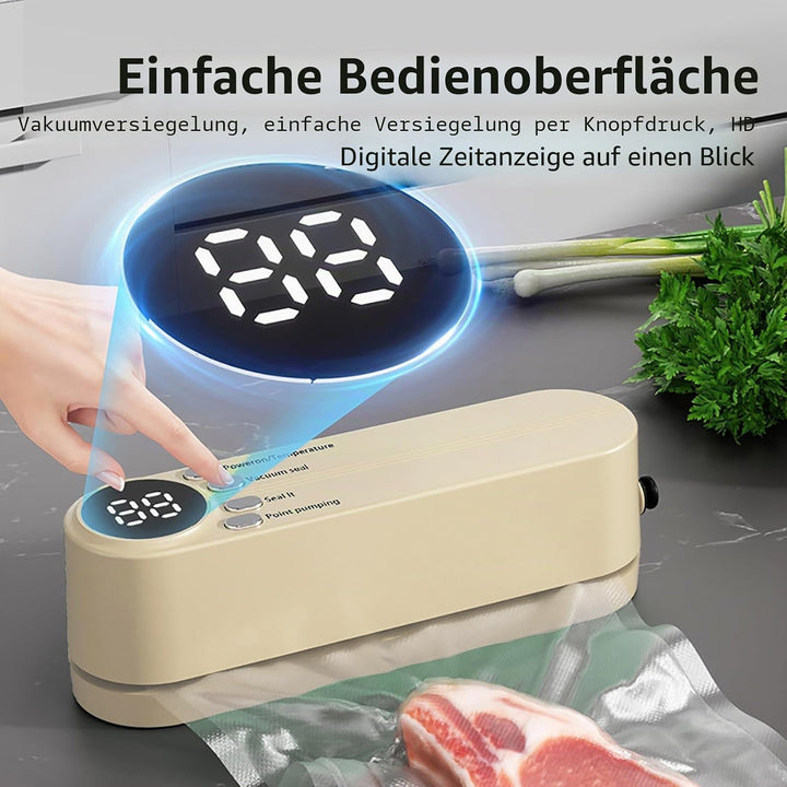 Mini Vakuumiergerät, Tragbar Vakuumierer für kontinuierliches Arbeiten mit hoher Geschwindigkeit, Fo