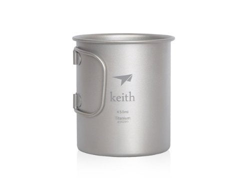 Keith Titan Becher Outdoor Mug Camping Tasse Mit Deckel Picknick Geschirr 450ml.ti3204, 450ml.ti3204