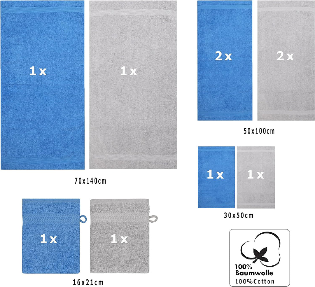 Betz Premium Frottier Handtuch-Set 10-teilig - 2X Duschtücher - 4X Handtücher - 2X Gästetücher - 2X