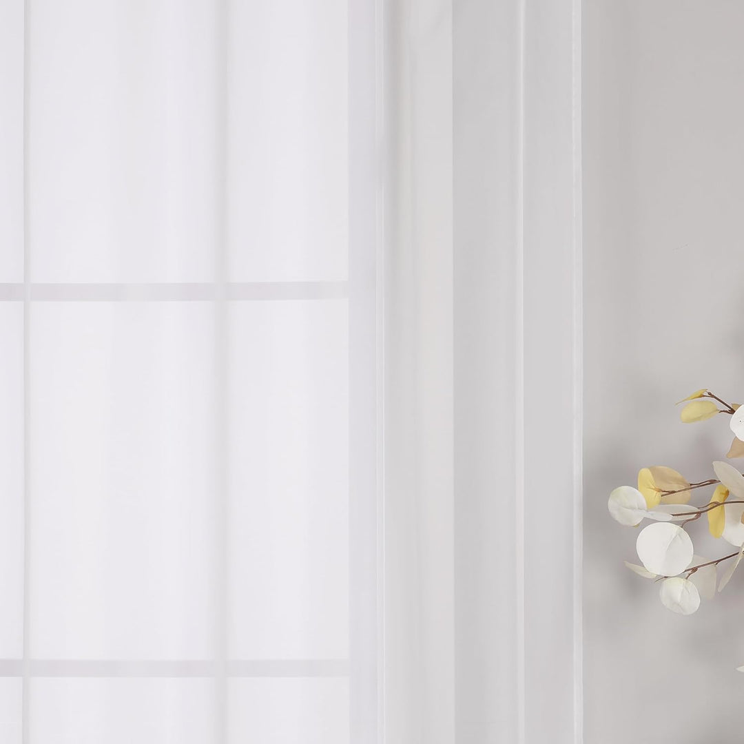 Joyswahl Voile Gardine transparenter Vorhang mit Satinband Design »Maja« Schals Fenster Vorhänge mit