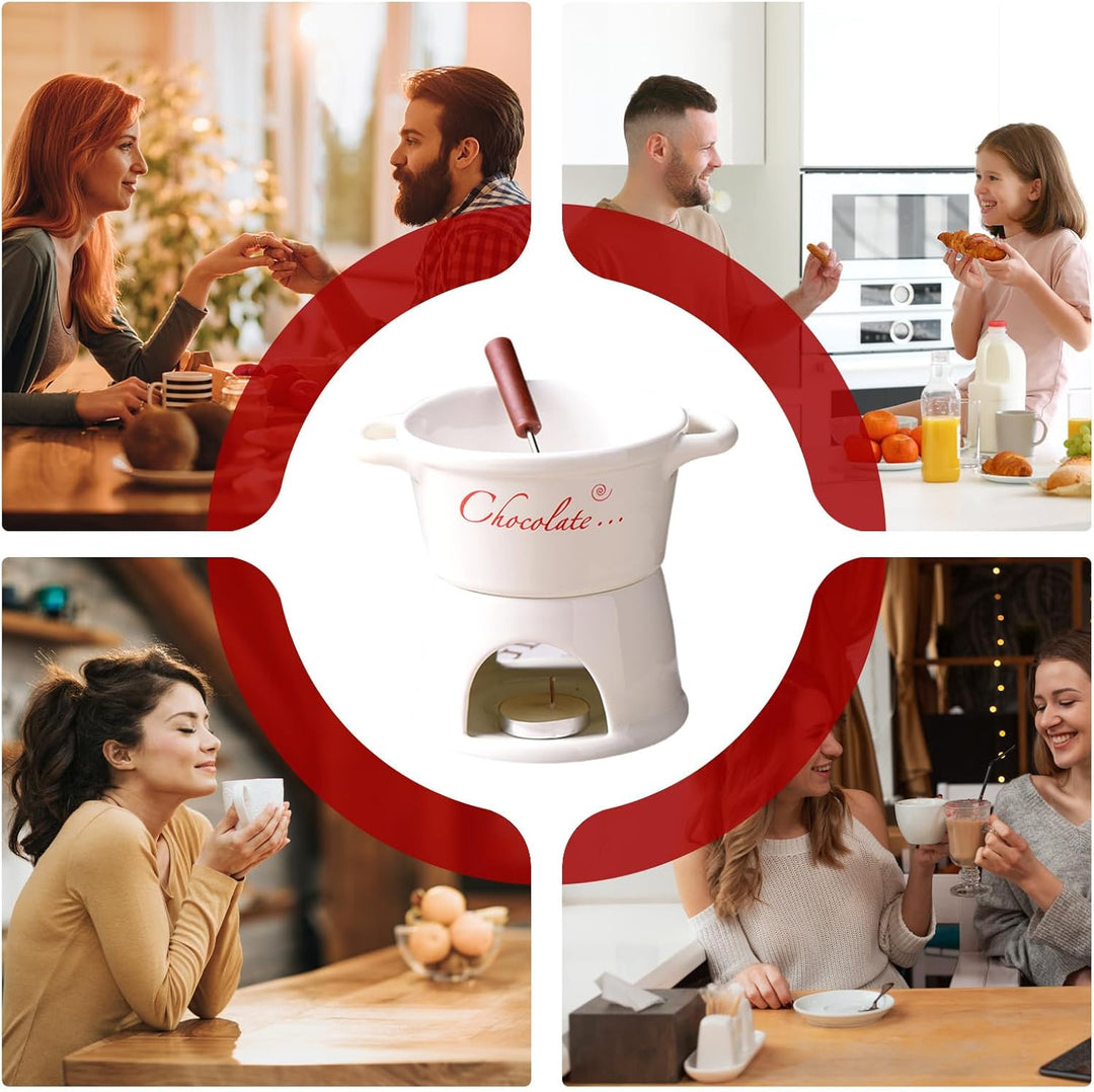 Generisch Schokoladen Fondue Tasse | Keramik Zum Schmelzen,Fondue Tassen Set Für Schmelzende Schokol