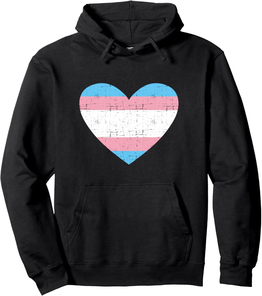 Trans Herz mit Flagge für Transgender LGBT Pullover Hoodie
