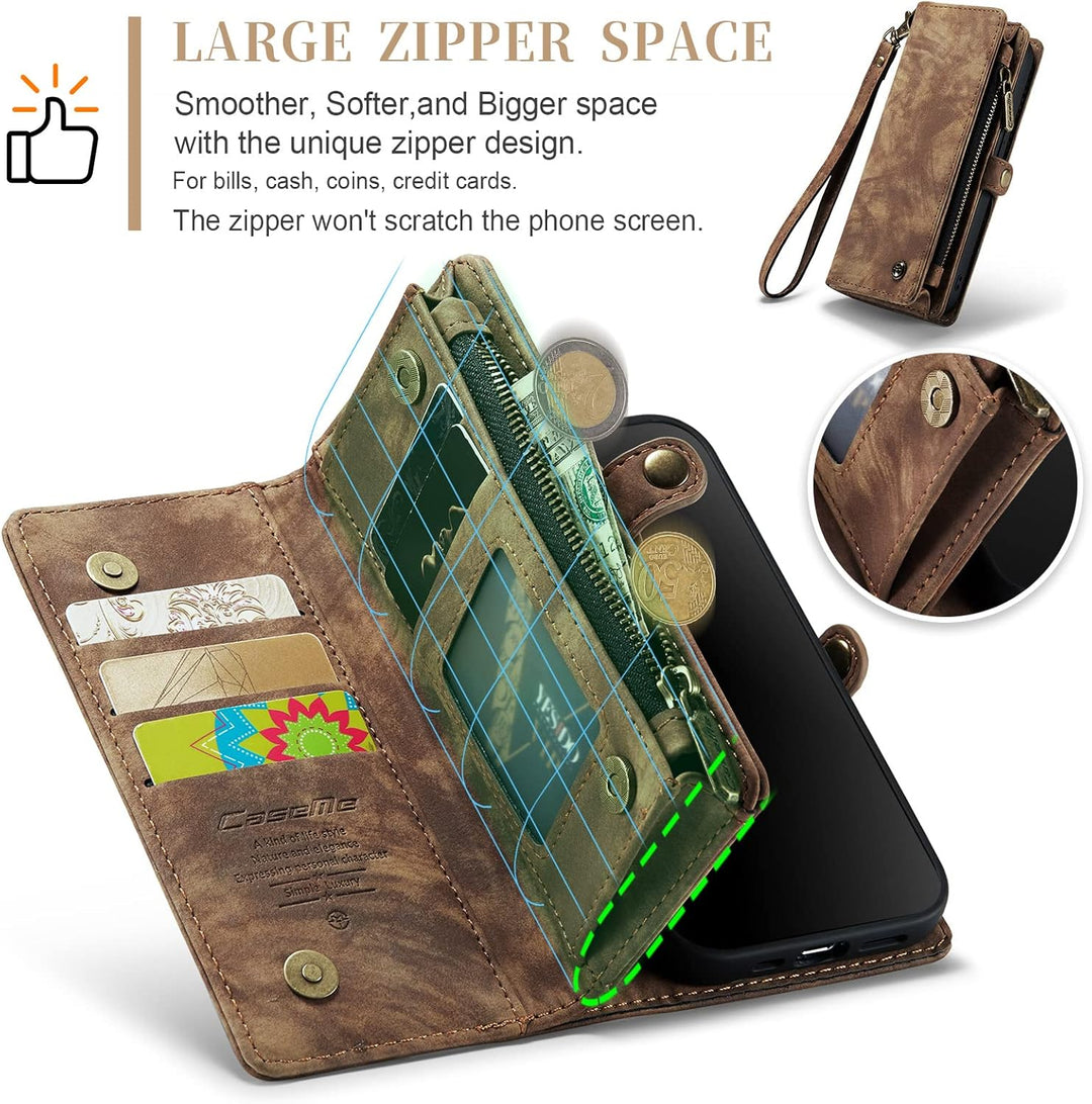 UFinetech 2-in-1 iPhone 11 Hülle Tasche Design Flip TPU Bumper Leder Abnehmbar Flexibel Magnetische
