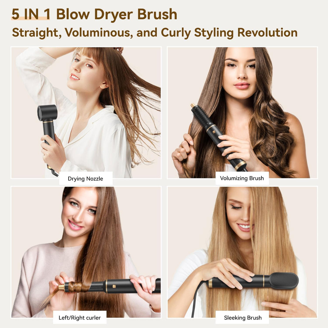 5 in 1 Hairstyler, Airstyler, Lockenstab Automatisch, Rundbürstenföhn, Warmluftbürste, Air Styler Fö