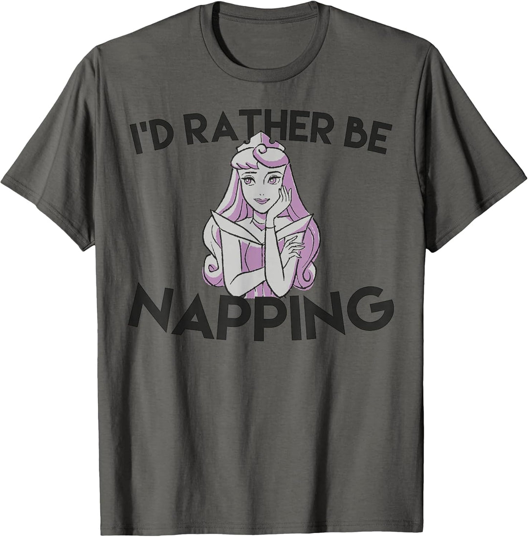 Mens Disney Sleeping Beauty Rather Nap Graphic T-Shirt Large Pink
