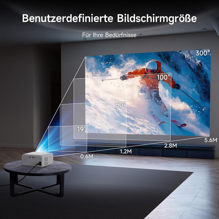 Mini Beamer,VISULAPEX V3PRO Klein Beamer P2P 5G WiFi 12000LM 1080P Unterstützt Mini Projektor Outdoo