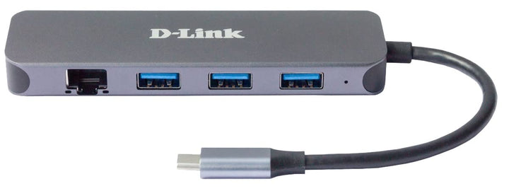 D-Link DUB-2334 5-in-1 USB-C Hub mit Power Delivery (PD 60W, Gigabit Ethernet, 3 USB 3.0 Ports, for
