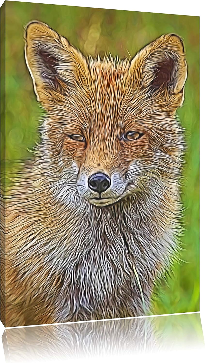 schöner Fuchs Spezial Format: 100x70 cm auf Leinwand, XXL riesige Bilder fertig gerahmt mit Keilrahm