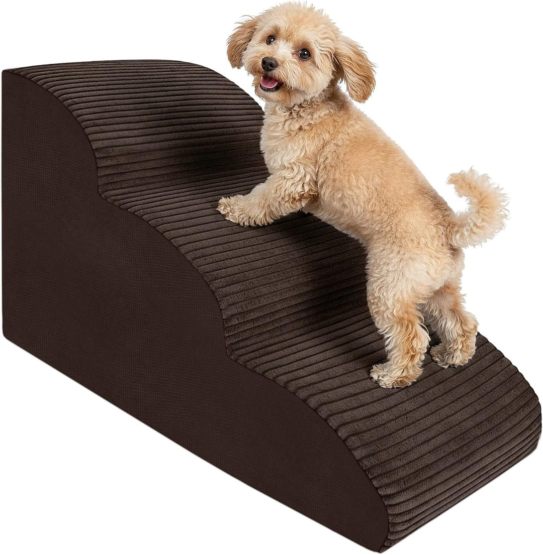 Hundetreppe 3 Stufen - 60 x 30 x 40 cm - rutschfest Weich für Kleine Hunde Haustiertreppe Stabil Sic