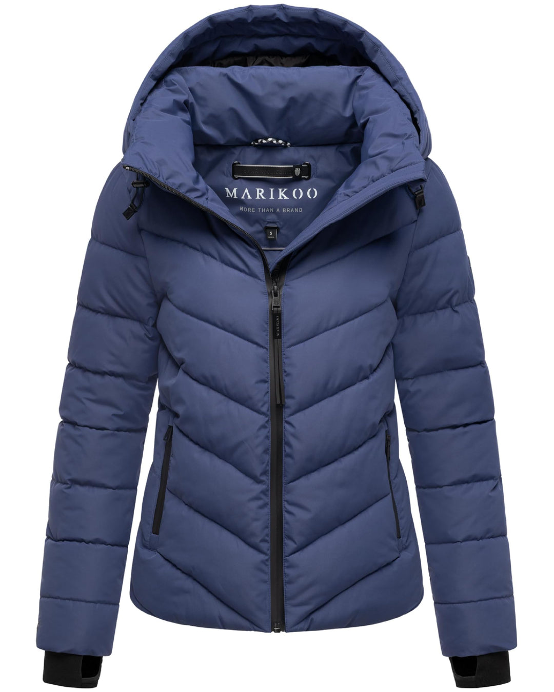 MARIKOO Damen Winterjacke warme Steppjacke mit abnehmbarer Kapuze Samuiaa XVI XS-3XL XS Blue Violet,
