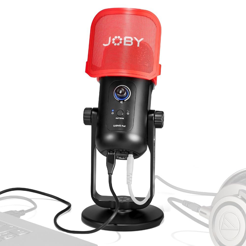 JOBY Wavo POD USB Kondensator PC Mikrofon für Podcasting, Streaming, Aufnahme, Stummschaltung und Ve