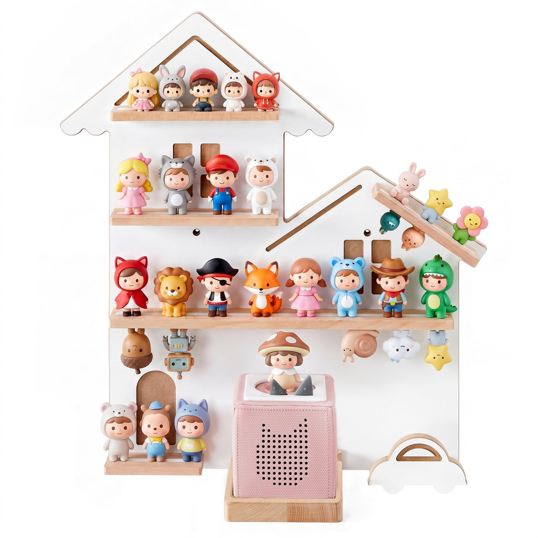 SONGMICS Regal für Toniebox, Wandregal für 35 Figuren, Kinderregal, einfache Montage, Kinderzimmer,