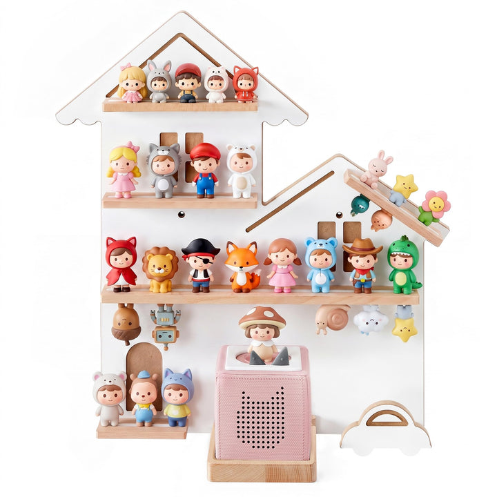 SONGMICS Regal für Toniebox, Wandregal für 35 Figuren, Kinderregal, einfache Montage, Kinderzimmer,