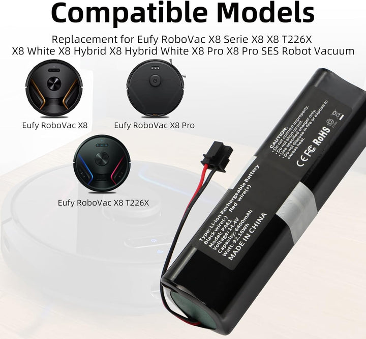 K KYUER 6400mAh PA61 Rechargeable Saugroboter Akku für Eufy RoboVac X8 Series RoboVac X8,RoboVac X8