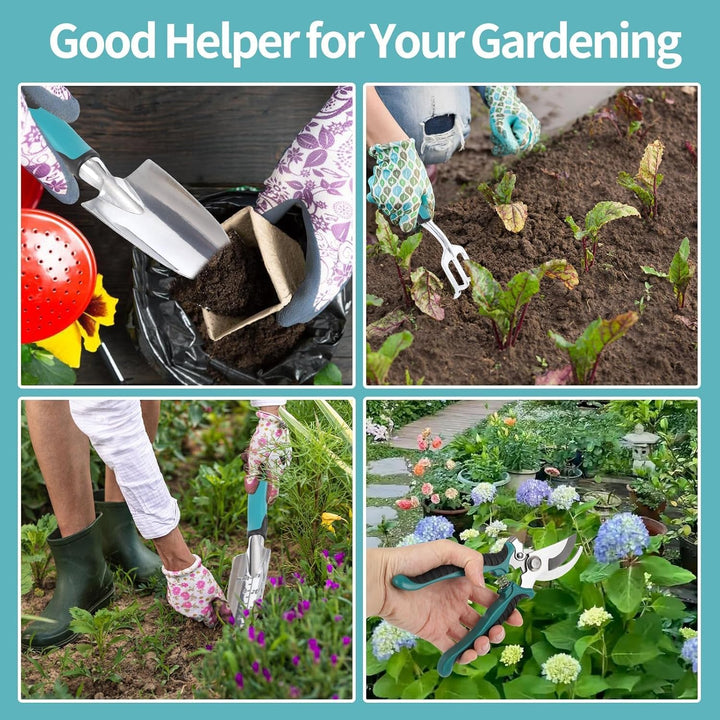 7 Stück Gartenwerkzeug-Set,Gartengeräte,Garten Zubehör,Garten Hand Werkzeuge,Gartenzubehör mit Pflan
