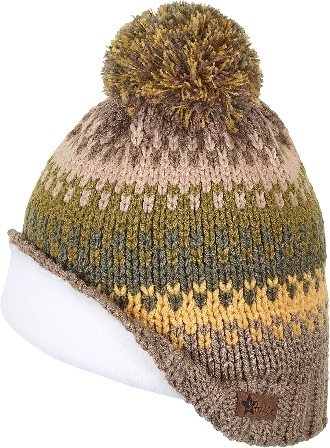 Sterntaler Baby - Jungen Mütze Bommelstrickmütze Farbverlauf 51 braun, 51 braun