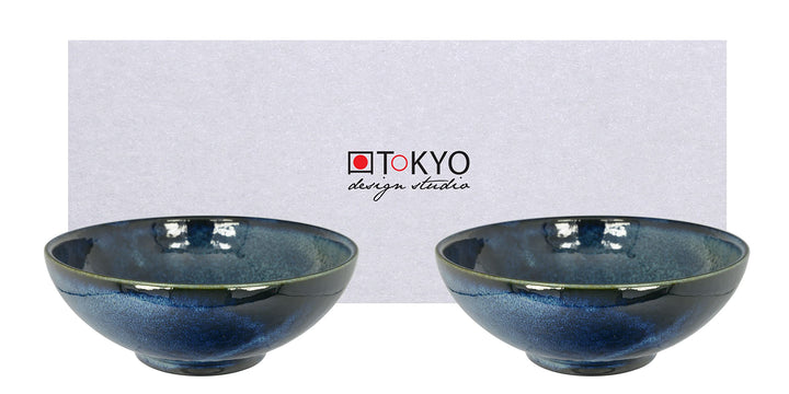 TOKYO design studio, Cobalt Blue, 2 Schalen Set, 2-TLG., Ø 21 cm, Porzellan aus Japan 21cm (2er Set)