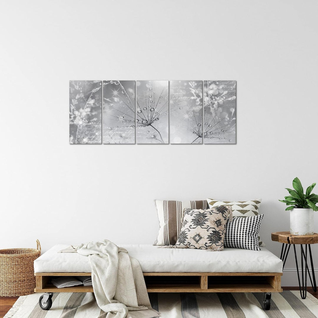 Runa Art Bild Pusteblume Wandbilder auf Vlies Leinwand 5 Teilig Wanddekoration Wohnzimmer Schlafzimm