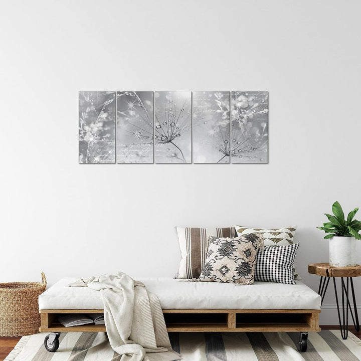 Runa Art Bild Pusteblume Wandbilder auf Vlies Leinwand 5 Teilig Wanddekoration Wohnzimmer Schlafzimm