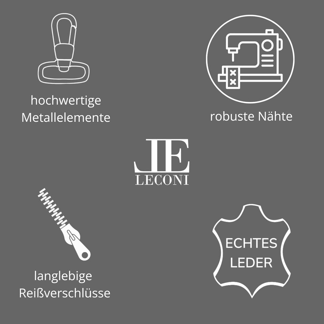 LECONI kleine Schultertasche Damentasche Umhängetasche natur weiche Ledertasche Handtasche Damen Led