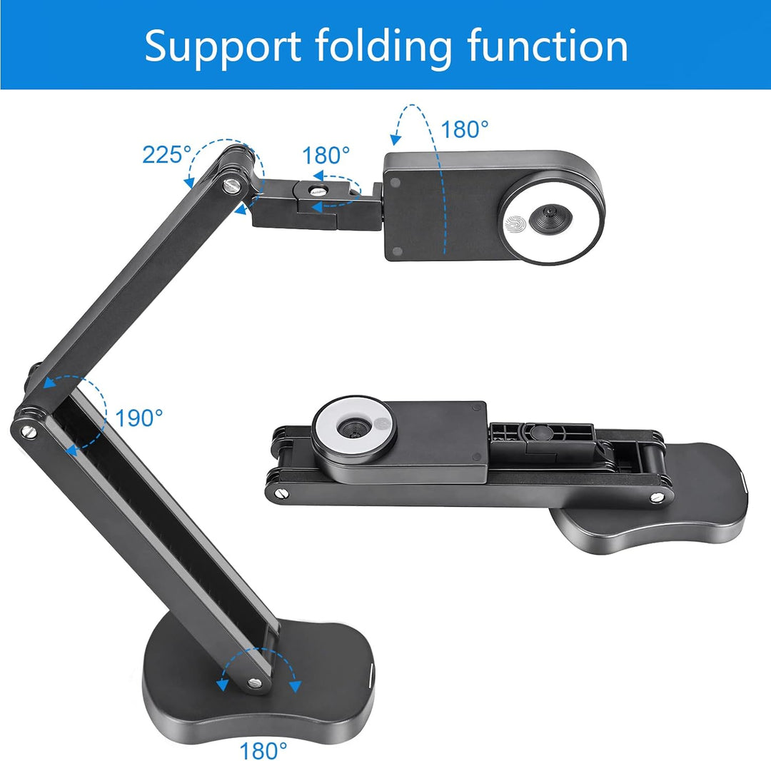 Kitchbai 4K Ultra High Definition 8MP USB-Dokumentenkamera - Mac OS, Windows, Chromebook, Zoom, Micr